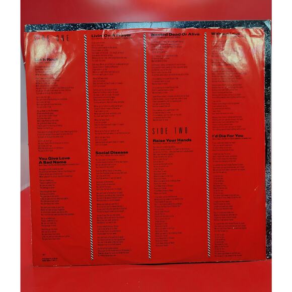 Bon Jovi Slippery When Wet 1986 W/ Hype Sticker Shrink Vinyl Record LP Album - Picture 4 of 6